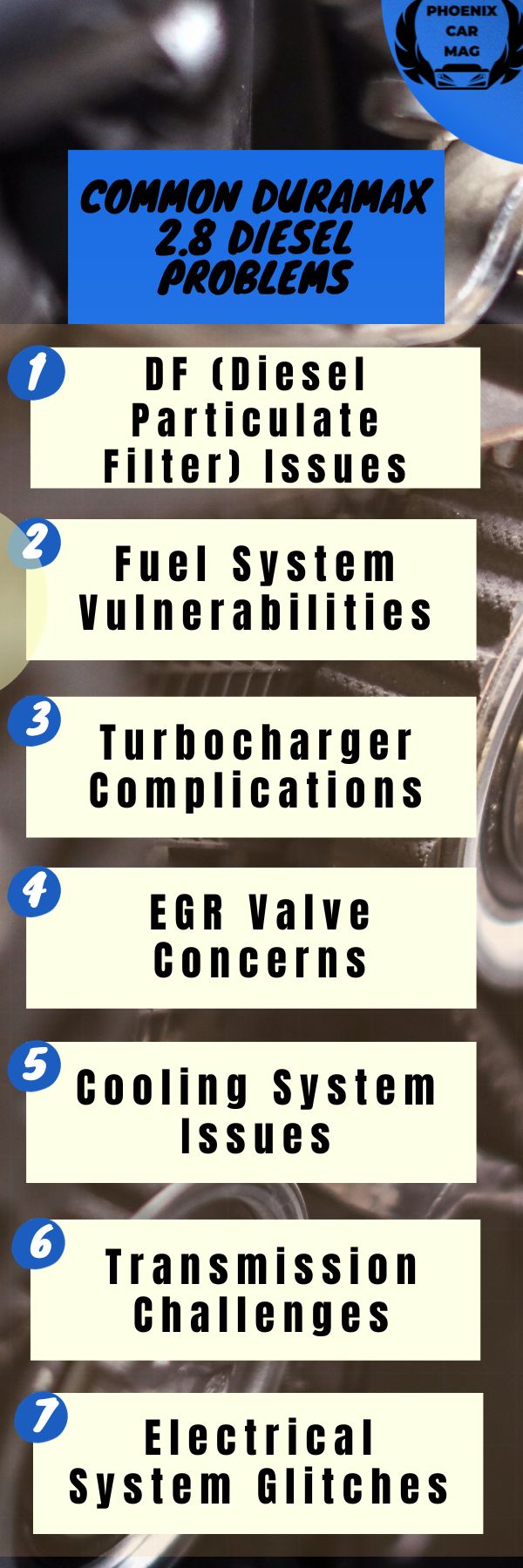 INFOGRAPHIC ABOUY  Common Duramax 2.8 Diesel Problems