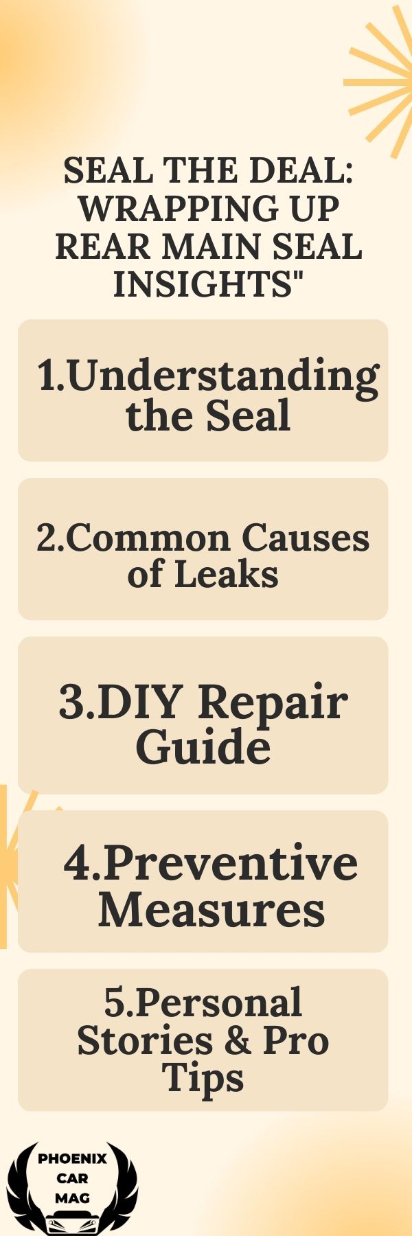 infographic of "Seal the Deal: Wrapping Up Rear Main Seal Insights"