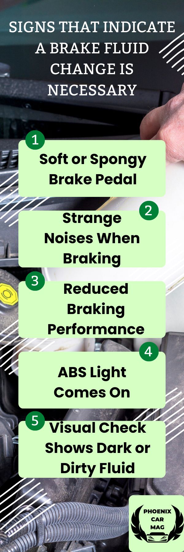 an infographic about Signs That Indicate a Brake Fluid Change is Necessary
